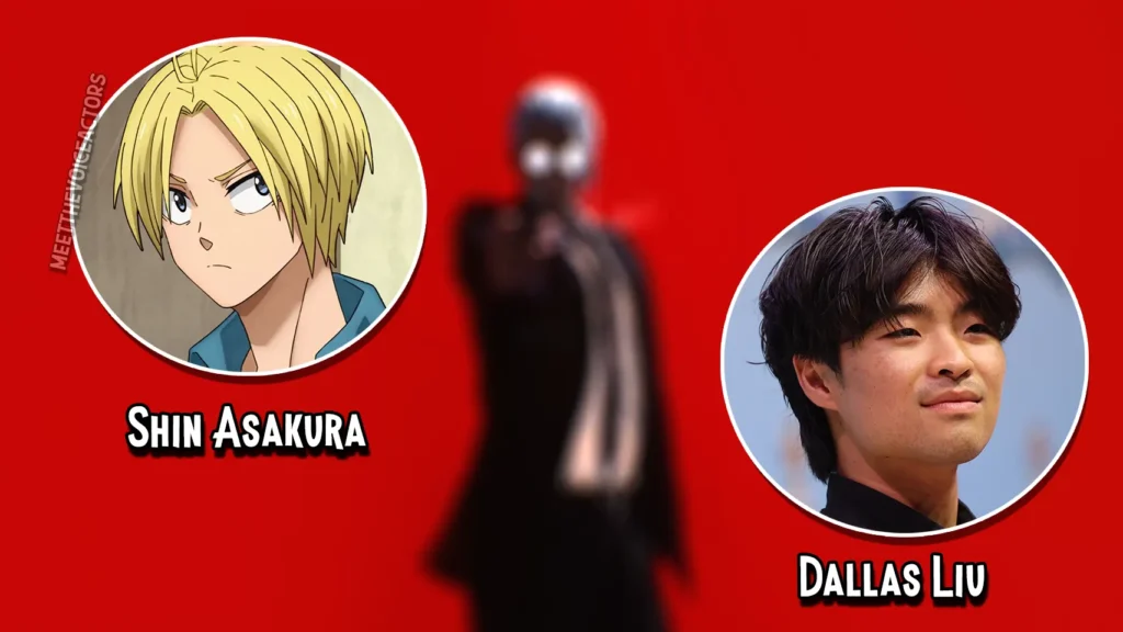 Dallas Liu is the English dub voice of Shin Asakura in Sakamoto Days, and Nobunaga Shimazaki is the Japanese voice.