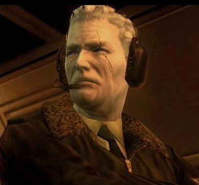 Major Zero from Metal Gear Solid 3: Snake Eater voiced by Banjō Ginga